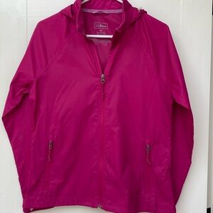 LL Bean Lightweight Full Zip XS Windbreaker Jacket Magenta